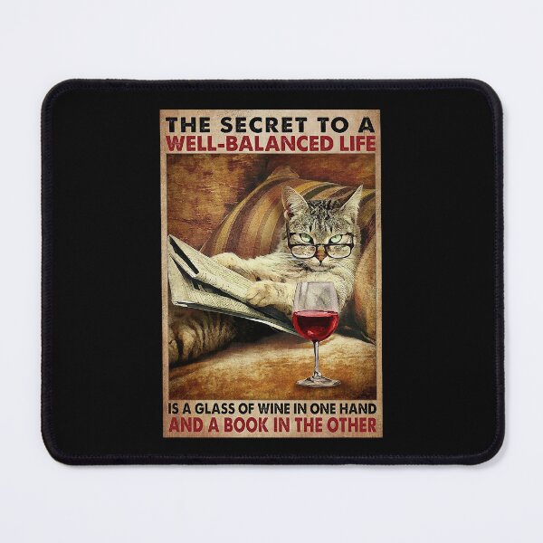 Item preview, The secrect to a well balanced life is a glass of wine in one hand and a book in the other designed and sold by ADAMANDREWSAU.