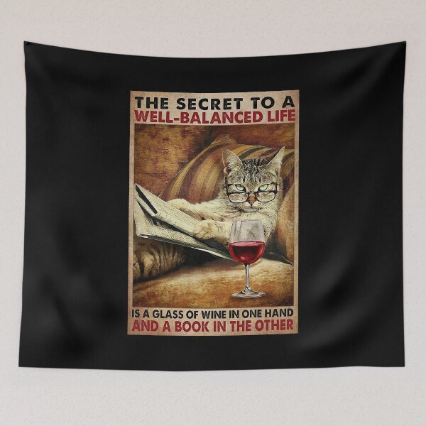 Item preview, The secrect to a well balanced life is a glass of wine in one hand and a book in the other designed and sold by ADAMANDREWSAU.