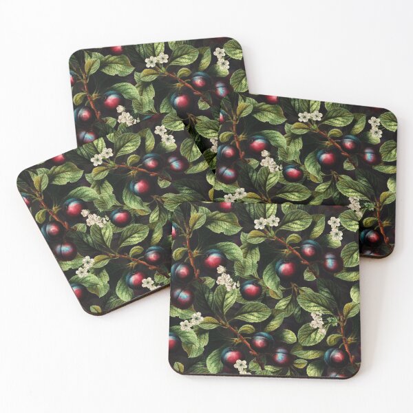 Item preview, Vintage Mysterious Midnight Plums Fruit Botanical Night Garden Nightgarden designed and sold by UtArt.