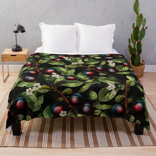 Item preview, Vintage Mysterious Midnight Plums Fruit Botanical Night Garden Nightgarden designed and sold by UtArt.