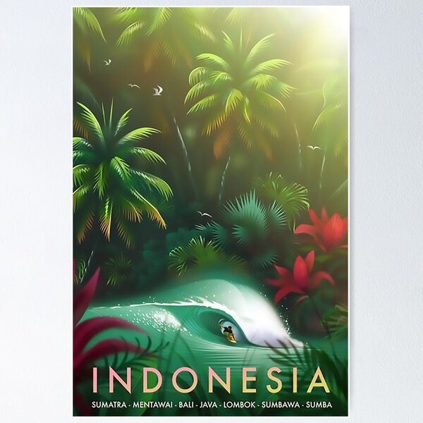 Item preview, Vector Indonesia Poster designed and sold by CasyPhone.