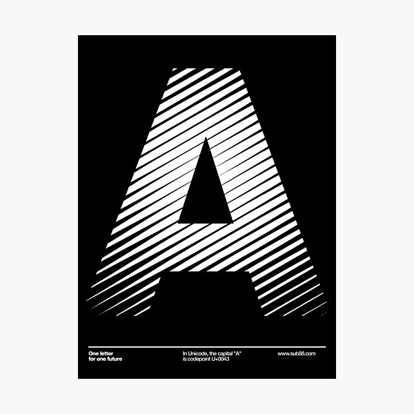 The letter A Photographic Print