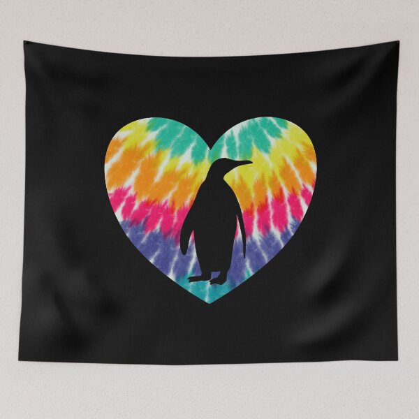 Item preview, Penguin Heart With Tie dye Print For Penguin Lover designed and sold by JokeGysen.