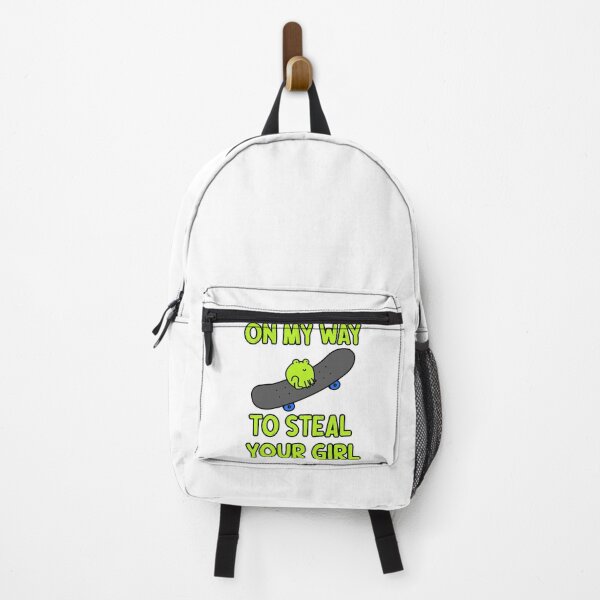 Item preview, Cute Frog on a Skateboard with On My Way To Steal Your Girl Quote | Skater Frog Doodle designed and sold by RiciPaneto.