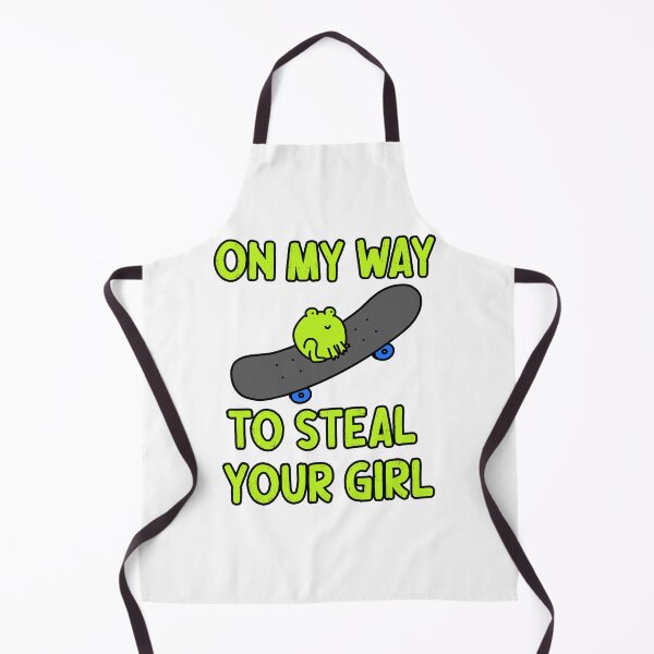 Item preview, Cute Frog on a Skateboard with On My Way To Steal Your Girl Quote | Skater Frog Doodle designed and sold by RiciPaneto.
