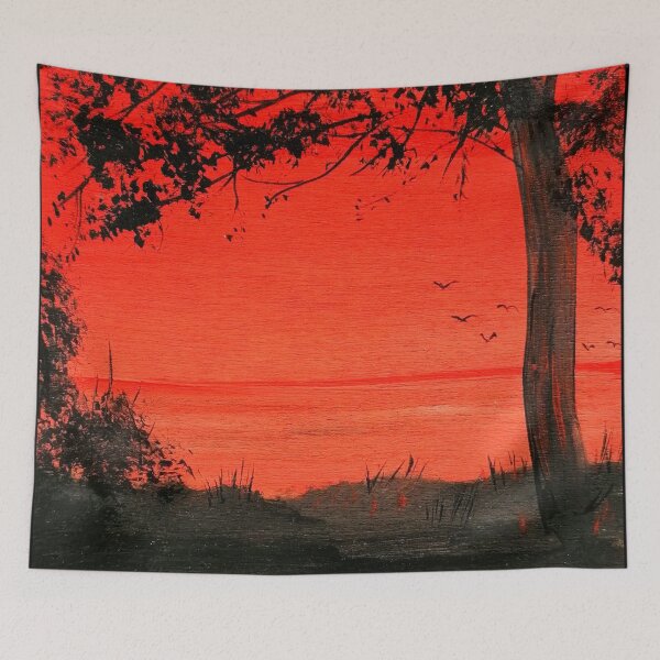 Item preview, Landscape painting painting sunset at the lake. designed and sold by Anke Franikowski.
