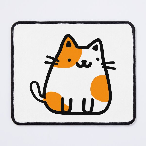 Item preview, White and Orange Cute Cat Doodle | Orange Spots Cute Cat Doodle designed and sold by RiciPaneto.