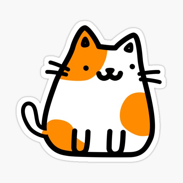 Artikel-Vorschau von Weißes und orange niedliches Katzen-Gekritzel | Orange beschmutzt nettes Katzen-Gekritzel, designt und verkauft von RiciPaneto.