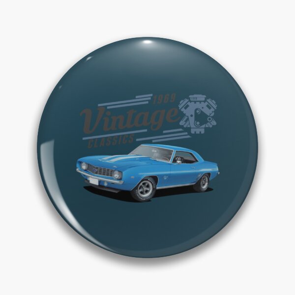 Item preview, Vintage Blue Camaro and Engine designed and sold by MatthijsRoon.