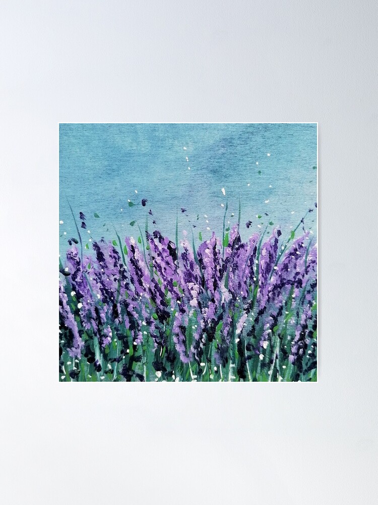Painting lavender, painted with acrylic on wood\