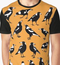 MAGPIES - Australian native birds (orange and tan) Graphic T-Shirt