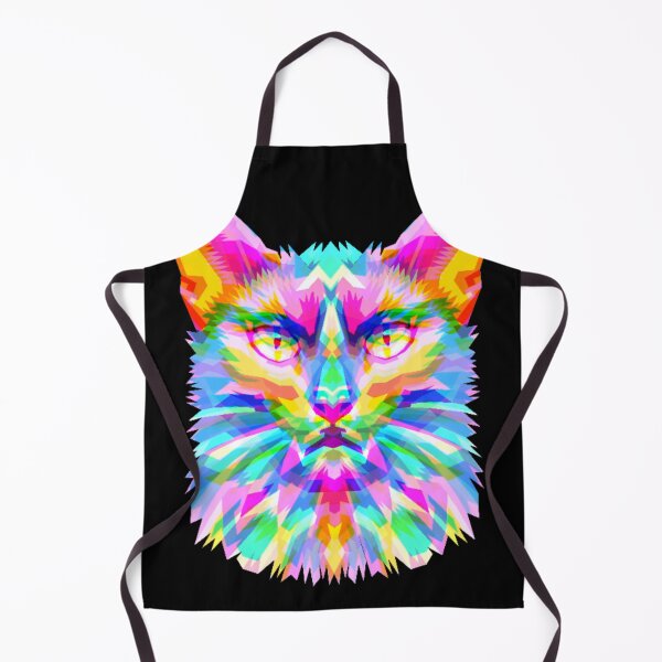 Item preview, Bright Rainbow Abstract Cat Art designed and sold by MamaNeeaDesigns.