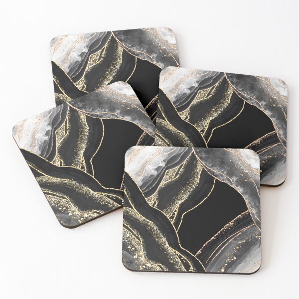 Item preview, Darkest Black Night Faux Marble Landscape designed and sold by MysticMarble.