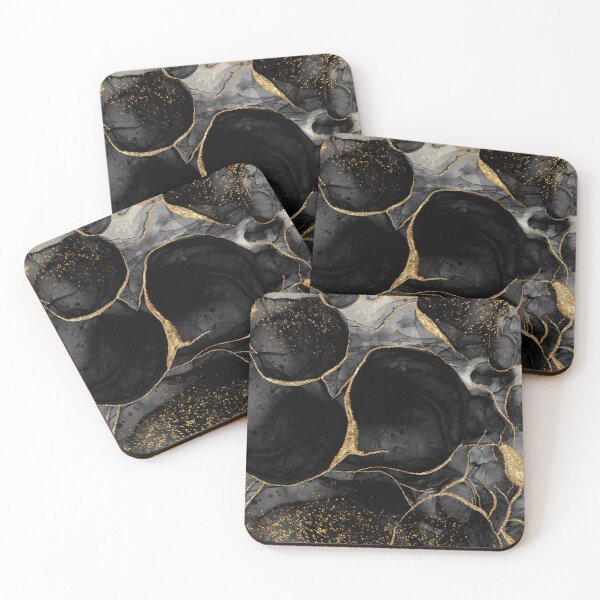 Item preview, Darkest Black Night Faux Marble Landscape designed and sold by MysticMarble.