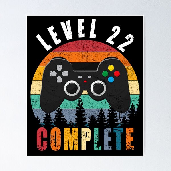 Item preview, Level 22 Complete Retro Vintage 22nd Birthday Gift For Gamer designed and sold by PansyBoyd.