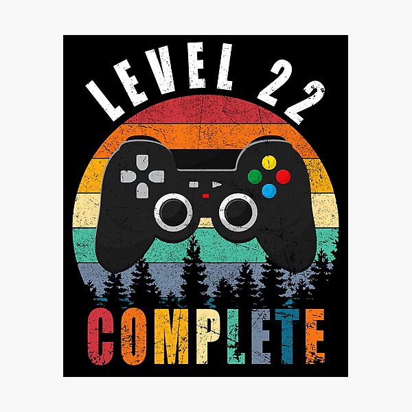 Item preview, Level 22 Complete Retro Vintage 22nd Birthday Gift For Gamer designed and sold by PansyBoyd.
