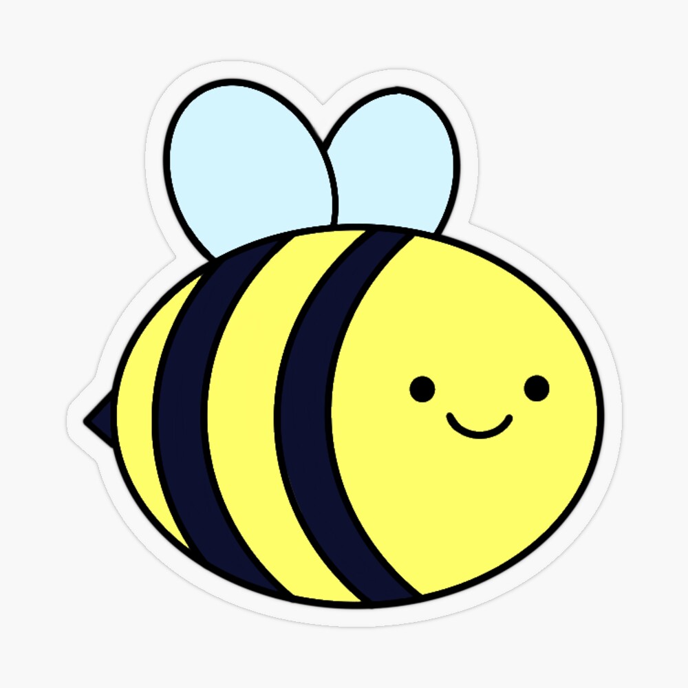 Cute bee with white flower cartoon bee gifts' Sticker