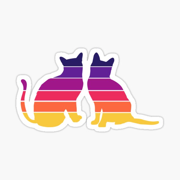 Two Sunset Colored Cats Sticker