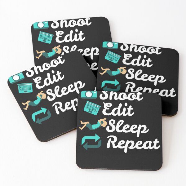 Item preview, Funny Shoot Edit Sleep Repeat Photographer Camera Film designed and sold by TobyLewis1592.