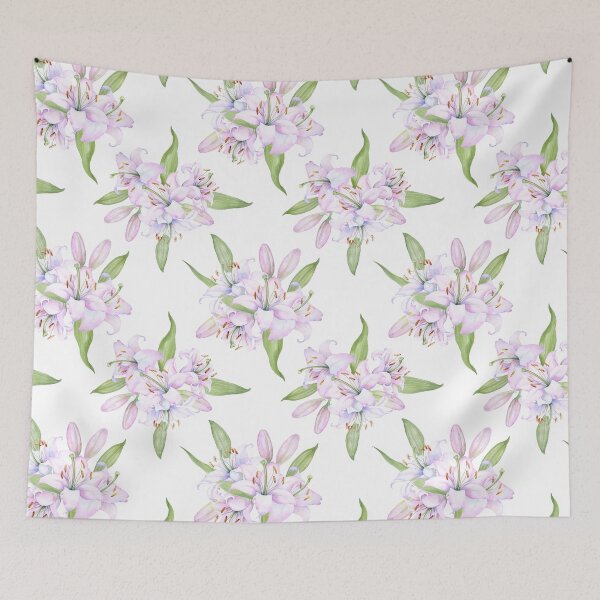 Item preview, White pink lilies designed and sold by babanovaesha.