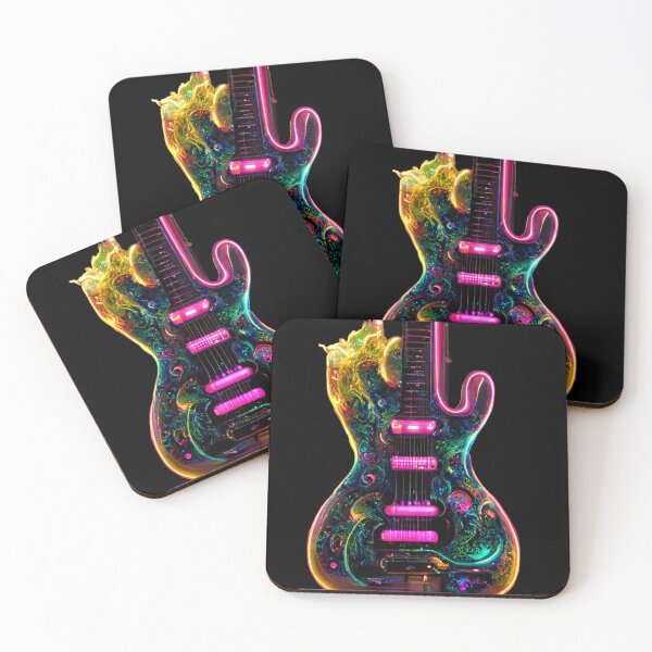 Item preview, Gfab Bfab Gen Ai FFab ABAI Surreal Trends Clothing Neon Electric guitar designed and sold by Surrealtrends.
