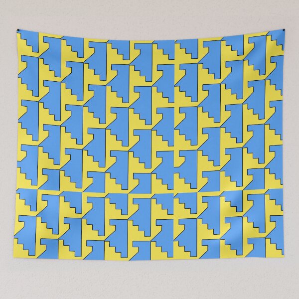 Item preview, Graphic Tessellated Block Pattern (Blue an Yellow) designed and sold by Fox Newton.