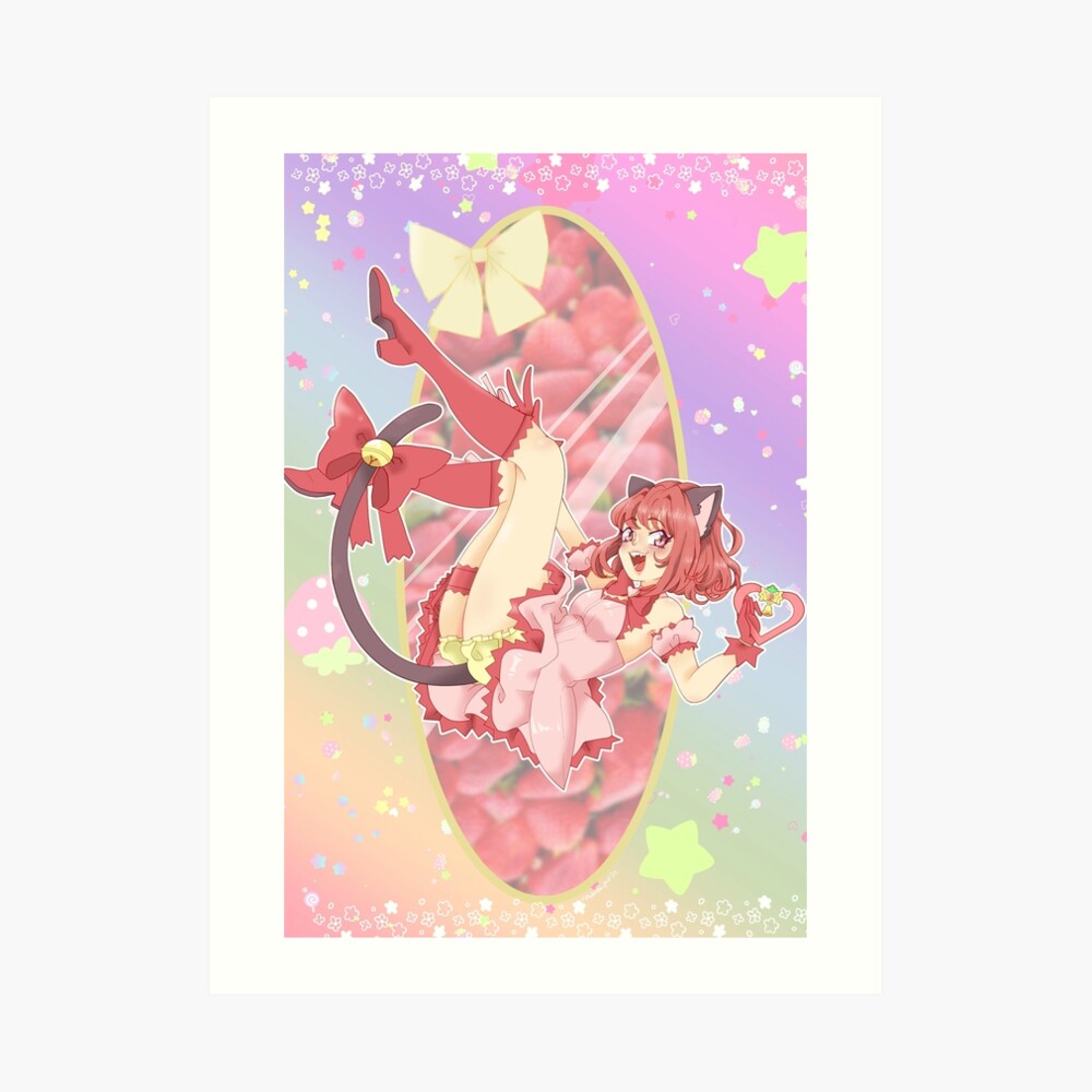 Mew Ichigo from the anime Tokyo Mew Mew New original artwork Art Board  Print for Sale by EryaMoon