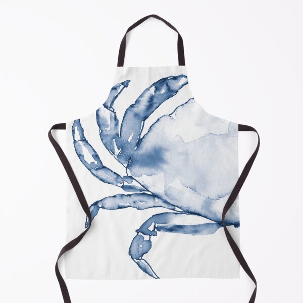 Item preview, Coastal Crab in Watercolor, Navy Blue (Left Half in Set)  designed and sold by KShedenhelm.