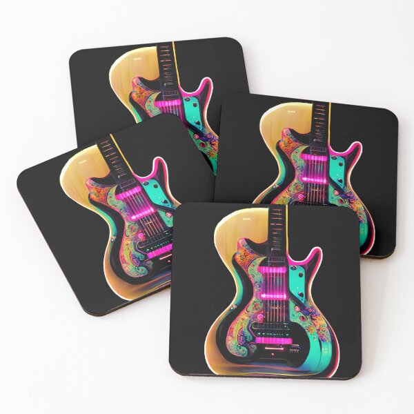 Item preview, Gfab Bfab Gen Ai FFab ABAI Surreal Trends Clothing Neon Electric guitar designed and sold by Surrealtrends.