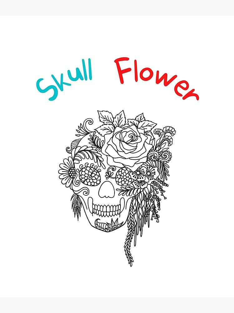 Disover memento vivere , skull flower Premium Matte Vertical Poster