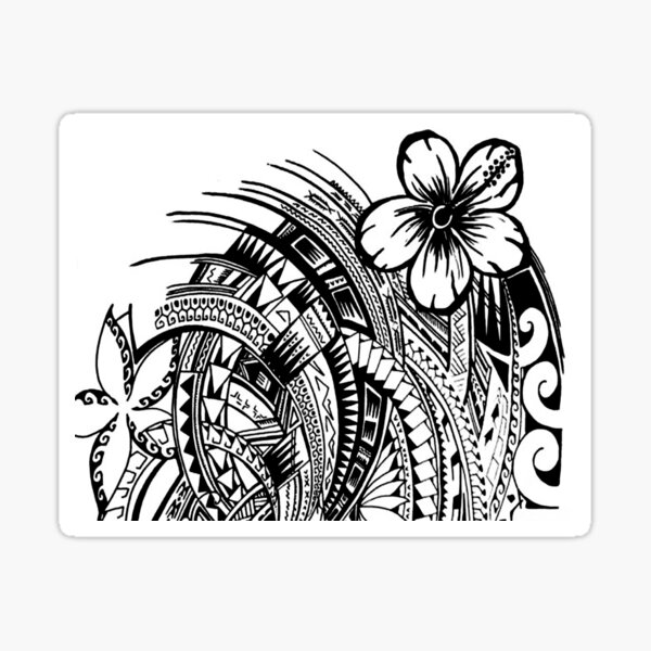 Polynesian Flower Sticker
