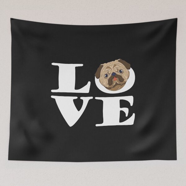 Item preview, Pugs Love Pug Face Pug Head designed and sold by Pugstuff.