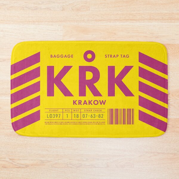 Aperçu de l'œuvre Luggage Tag D - KRK Krakow Poland créée et vendue par VoodooCircus.
