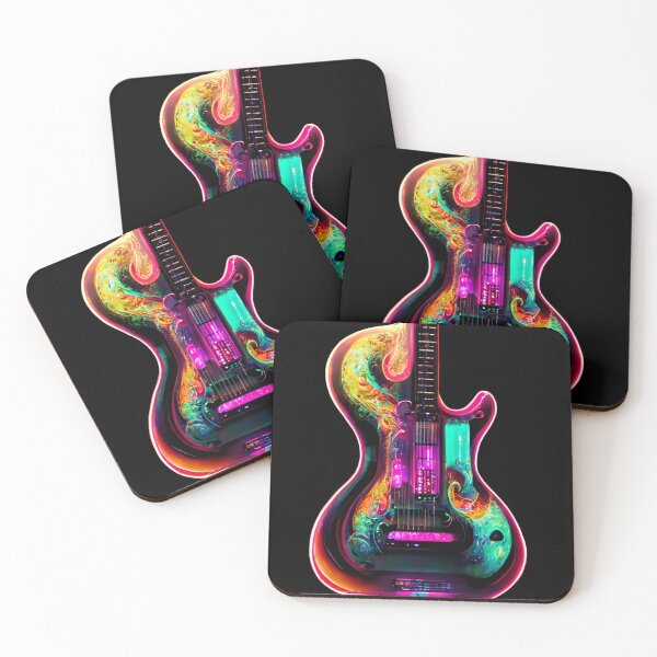Item preview, Gfab Bfab Gen Ai FFab ABAI Surreal Trends Clothing Neon Electric guitar designed and sold by Surrealtrends.