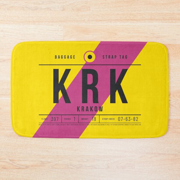 Aperçu de l'œuvre Luggage Tag E - KRK Krakow Poland créée et vendue par VoodooCircus.