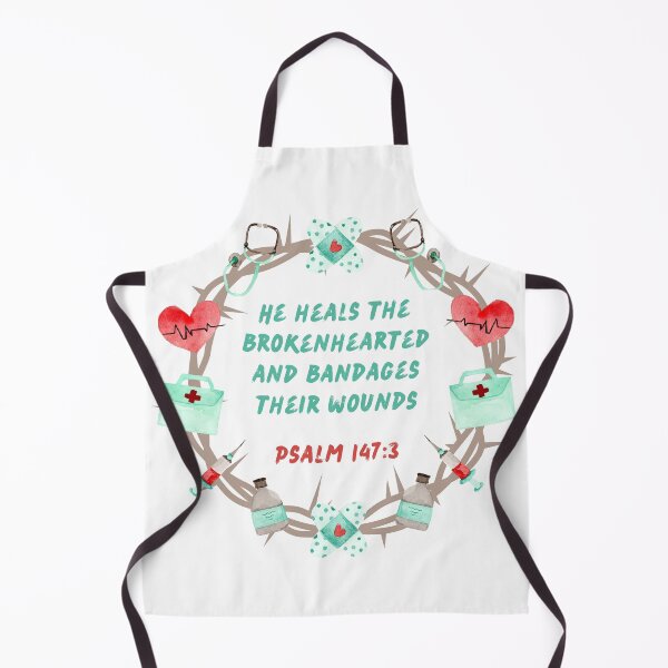 Item preview, Psalm 147:3 - He heals the brokenhearted and bandages their wounds. designed and sold by FlutterByH.