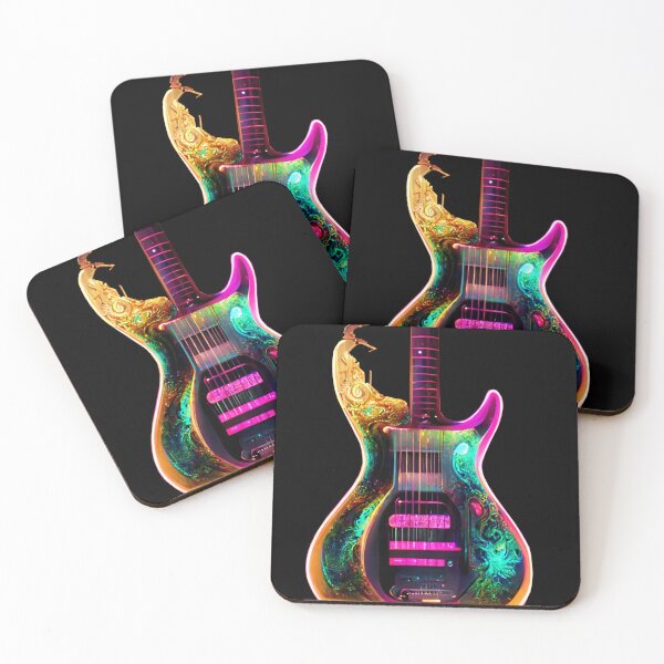 Item preview, Gfab Bfab Gen Ai FFab ABAI Surreal Trends Clothing Neon Electric guitar designed and sold by Surrealtrends.