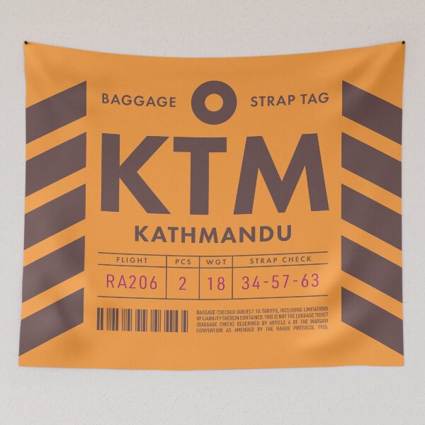 Artikelvorschau, Luggage Tag D - KTM Kathmandu Nepal entworfen und verkauft von VoodooCircus.