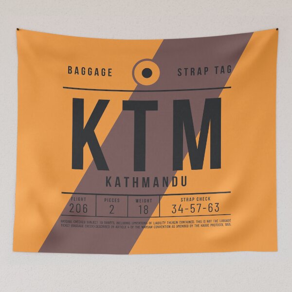 Artikelvorschau, Luggage Tag E - KTM Kathmandu Nepal entworfen und verkauft von VoodooCircus.