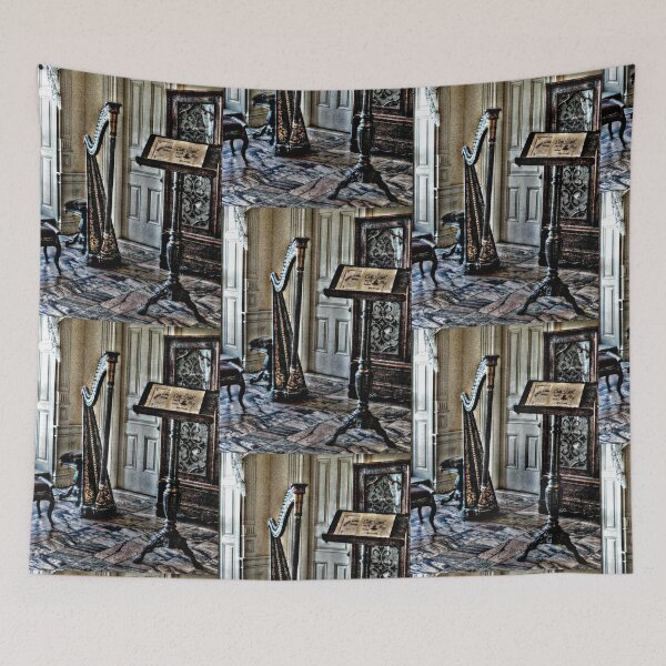 Item preview, Victorian Harp, Music Room, Lambert Castle, Paterson NJ USA designed and sold by Jane Neill-Hancock.