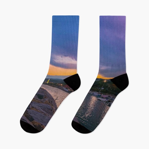 Artikelvorschau, Sommer-Sonnenuntergang-lila Himmel-Felsen-Küste entworfen und verkauft von eleonoraingrid.