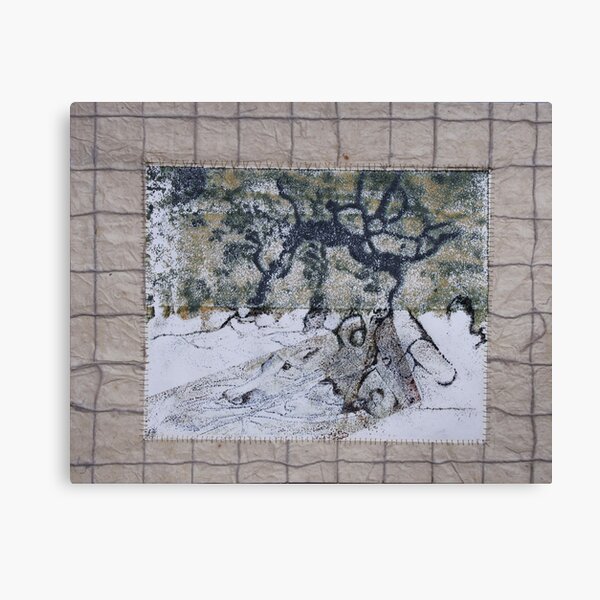 Cadavre Exquis #3 - Remembrance of a cave - Collaborative Work with Stéphanie Cohen-Olivar Canvas Print