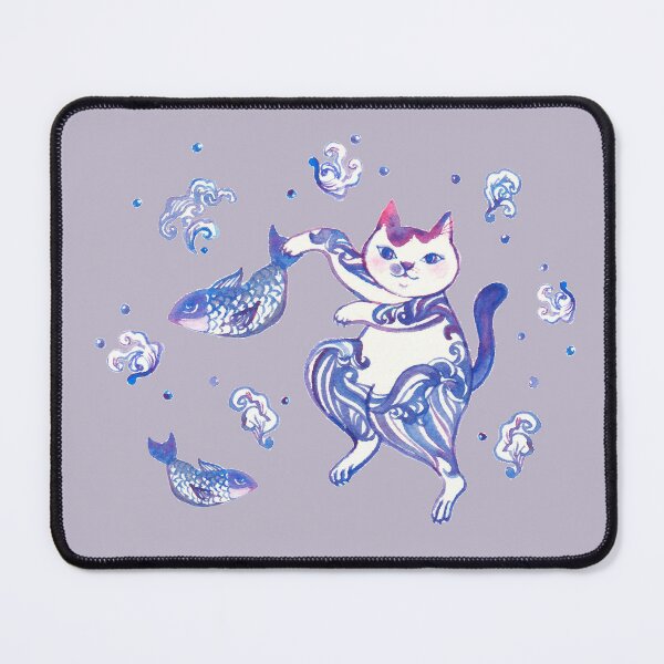 Item preview, A cat catching fishes designed and sold by Leafbear Studio.