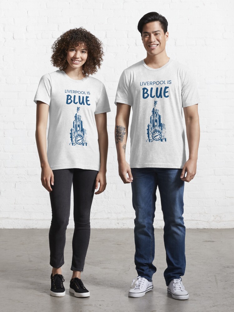 Liverpool is Blue Everton Liver Building Liver Bird Blue on White background Essential T Shirt for Sale by LostBiologist Redbubble