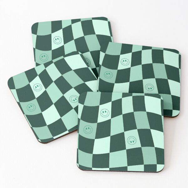 Item preview, Checkered Green Smiley Face designed and sold by YellowLionArt.