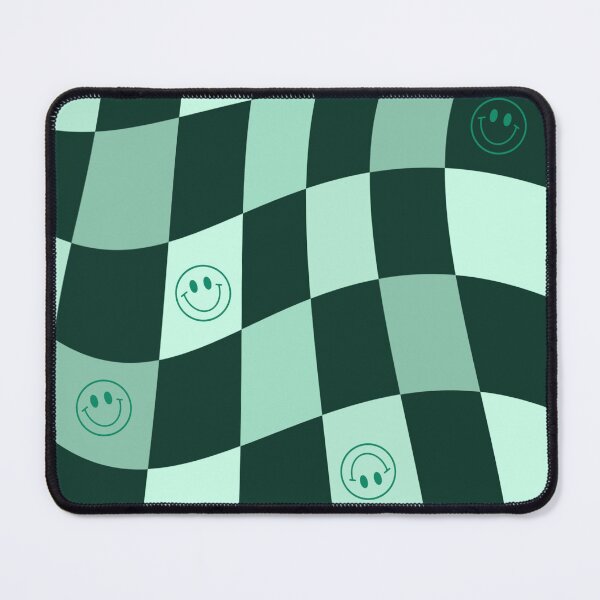 Item preview, Checkered Green Smiley Face designed and sold by YellowLionArt.