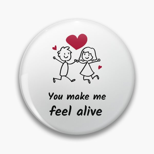 Item preview, You Make Me Feel Alive. Cute Lovers With Hearts designed and sold by Rebel-Design.
