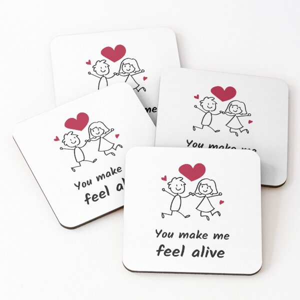 Item preview, You Make Me Feel Alive. Cute Lovers With Hearts designed and sold by Rebel-Design.