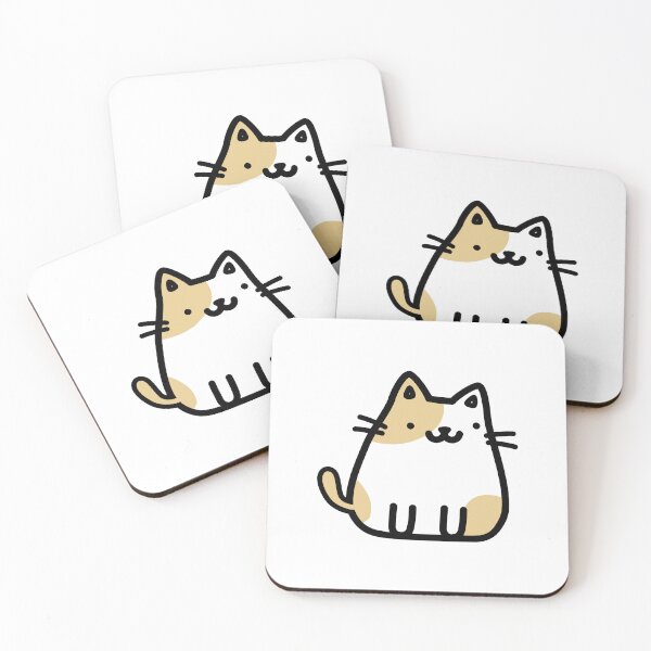 Item preview, White and Beige Cute Cat Doodle | Beige Spots Cute Cat Doodle  designed and sold by RiciPaneto.