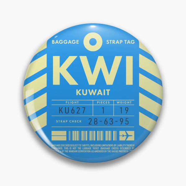 Artikelvorschau, Luggage Tag D - KWI Kuwait entworfen und verkauft von VoodooCircus.